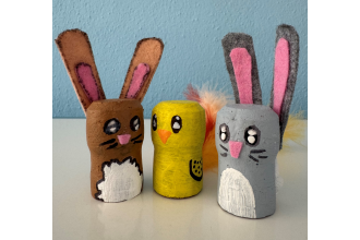 Osterdeko-Set (12 handgefertigte Korkfiguren)